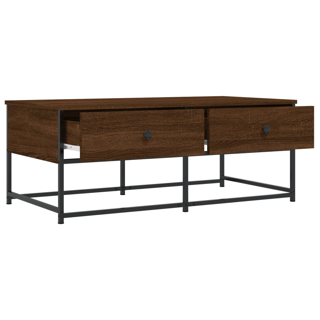 Table basse chêne marron 100x51x40 cm bois d’ingénierie - Tables basses