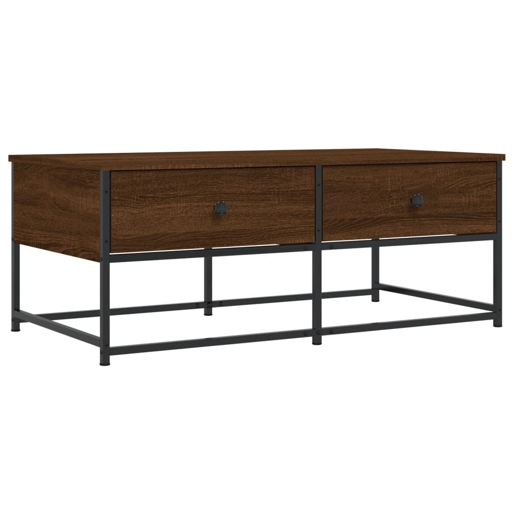 Table basse chêne marron 100x51x40 cm bois d’ingénierie - Tables basses