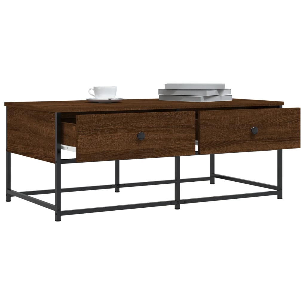 Table basse chêne marron 100x51x40 cm bois d’ingénierie - Tables basses
