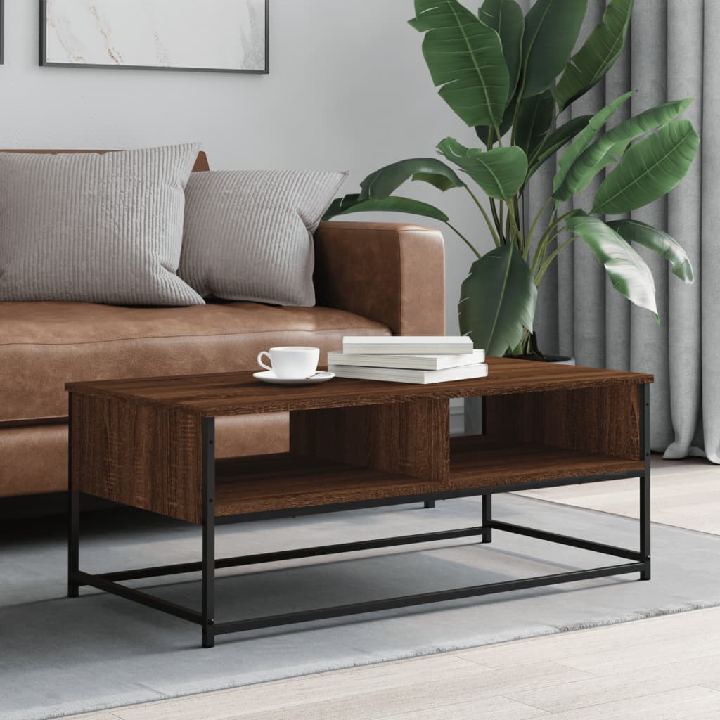 Table basse chêne marron 100x51x40 cm bois d’ingénierie - Tables basses
