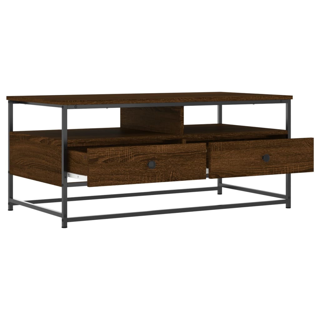 Table basse chêne marron 100x51x45 cm bois d’ingénierie - Tables basses