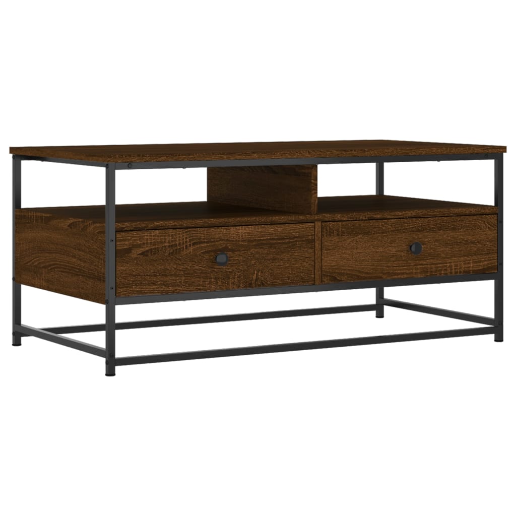 Table basse chêne marron 100x51x45 cm bois d’ingénierie - Tables basses