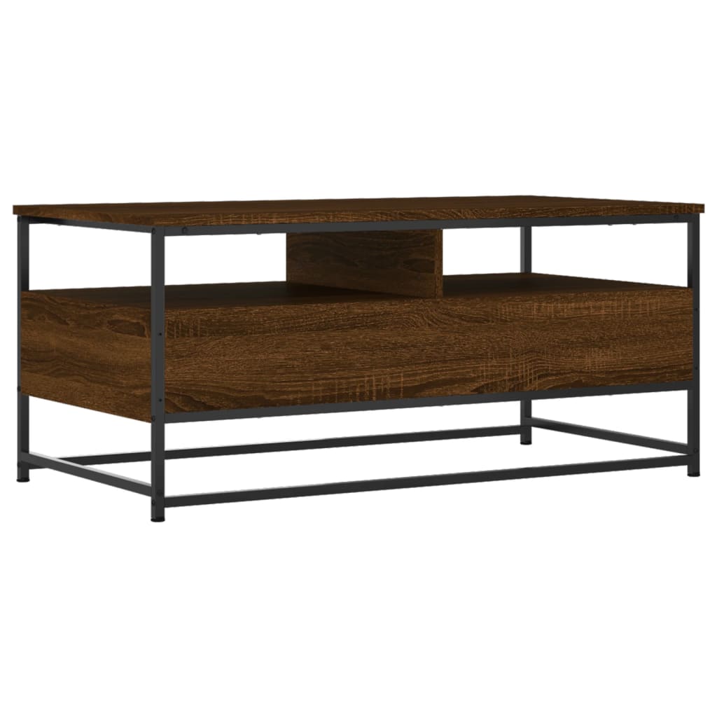 Table basse chêne marron 100x51x45 cm bois d’ingénierie - Tables basses