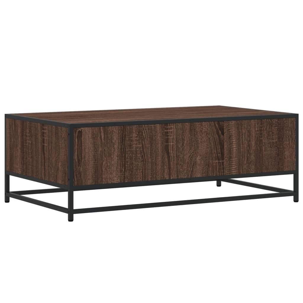 Table basse chêne marron 100x57x35cm bois d’ingénierie et métal - Tables basses