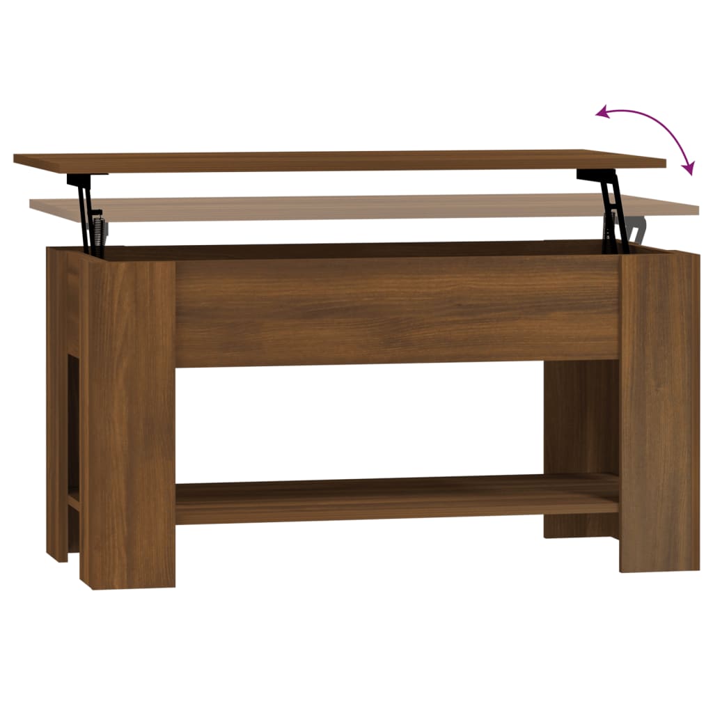 Table basse Chêne marron 101x49x52 cm Bois d’ingénierie - Tables basses