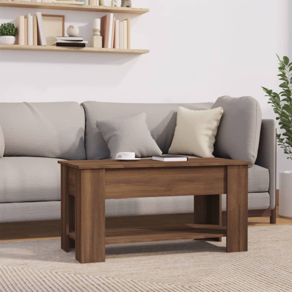 Table basse Chêne marron 101x49x52 cm Bois d’ingénierie - Tables basses