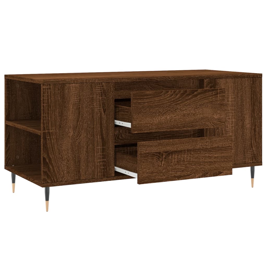 Table basse chêne marron 102x44,5x50 cm bois d’ingénierie - Tables basses