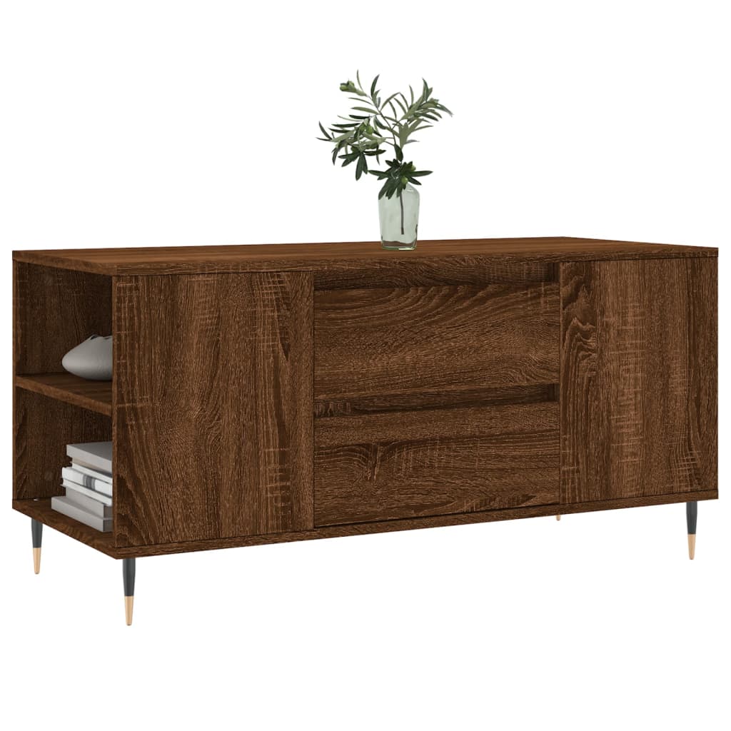 Table basse chêne marron 102x44,5x50 cm bois d’ingénierie - Tables basses