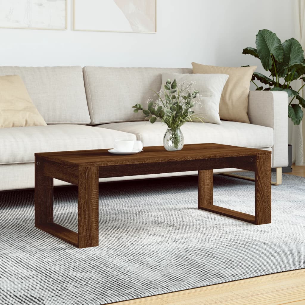 Table basse chêne marron 102x50x35 cm bois d’ingénierie - Tables basses