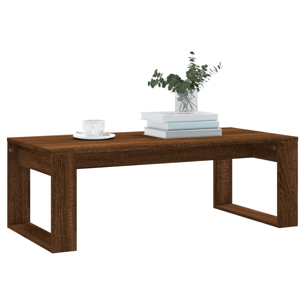 Table basse chêne marron 102x50x35 cm bois d’ingénierie - Tables basses
