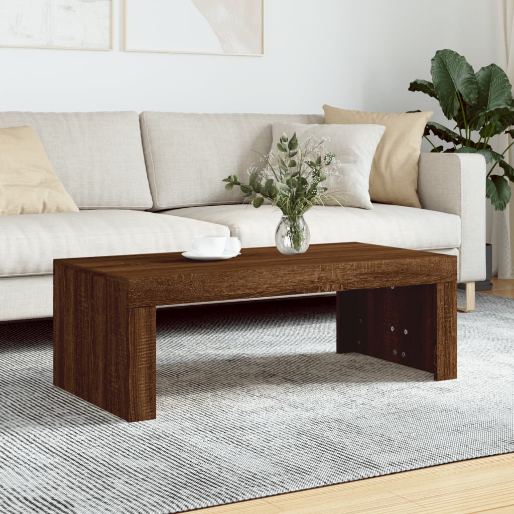 Table basse chêne marron 102x50x36 cm bois d’ingénierie - Tables basses