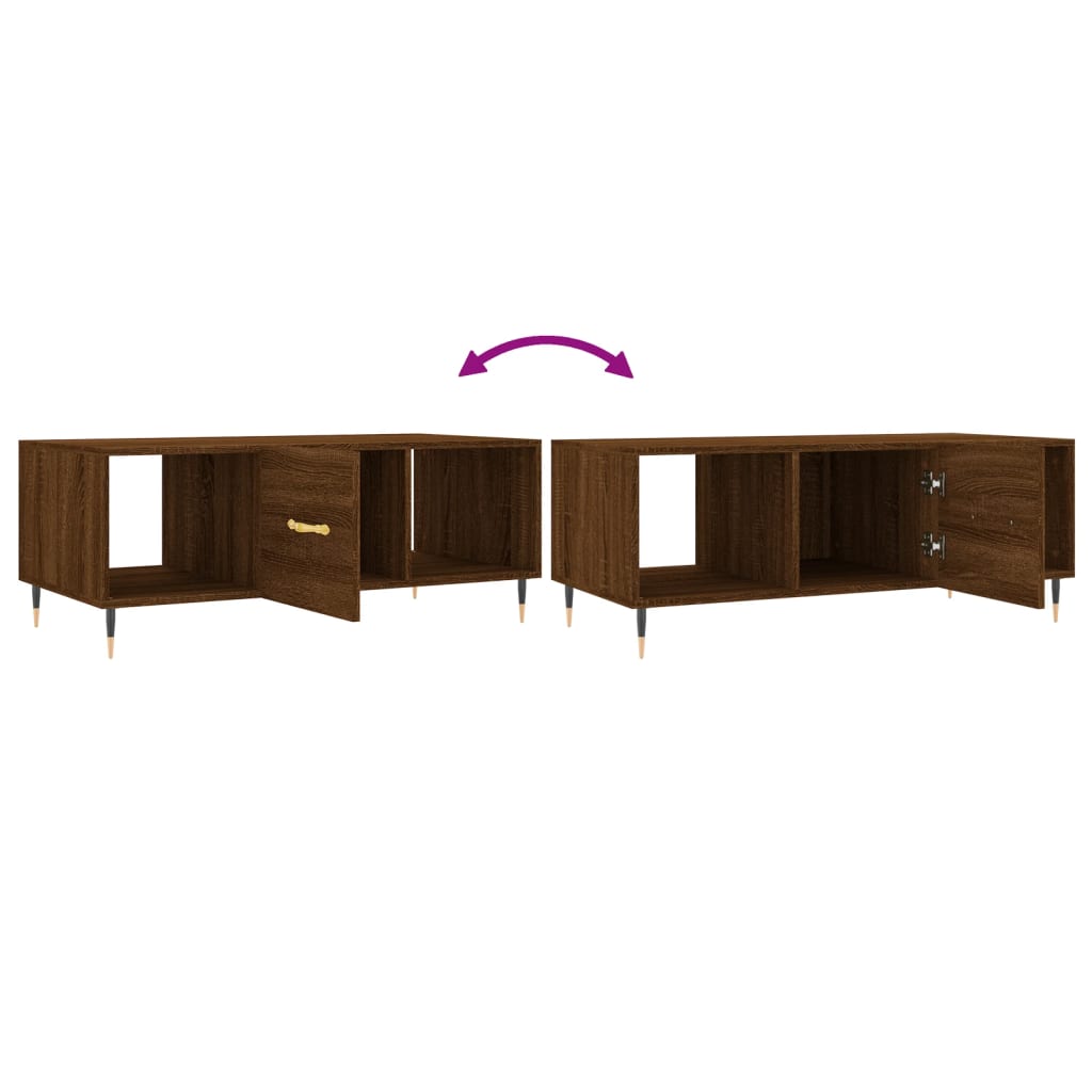 Table basse chêne marron 102x50x40 cm bois d’ingénierie - Tables basses