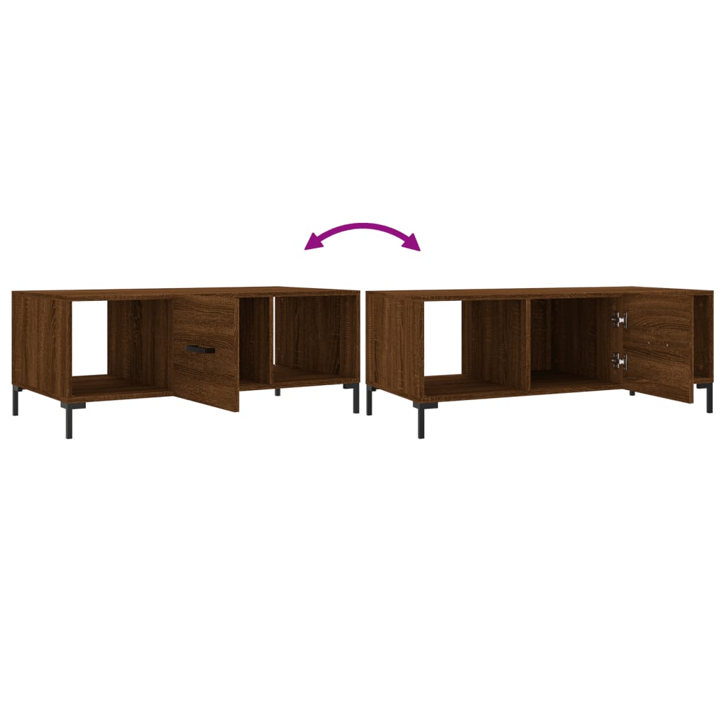 Table basse chêne marron 102x50x40 cm bois d’ingénierie - Tables basses
