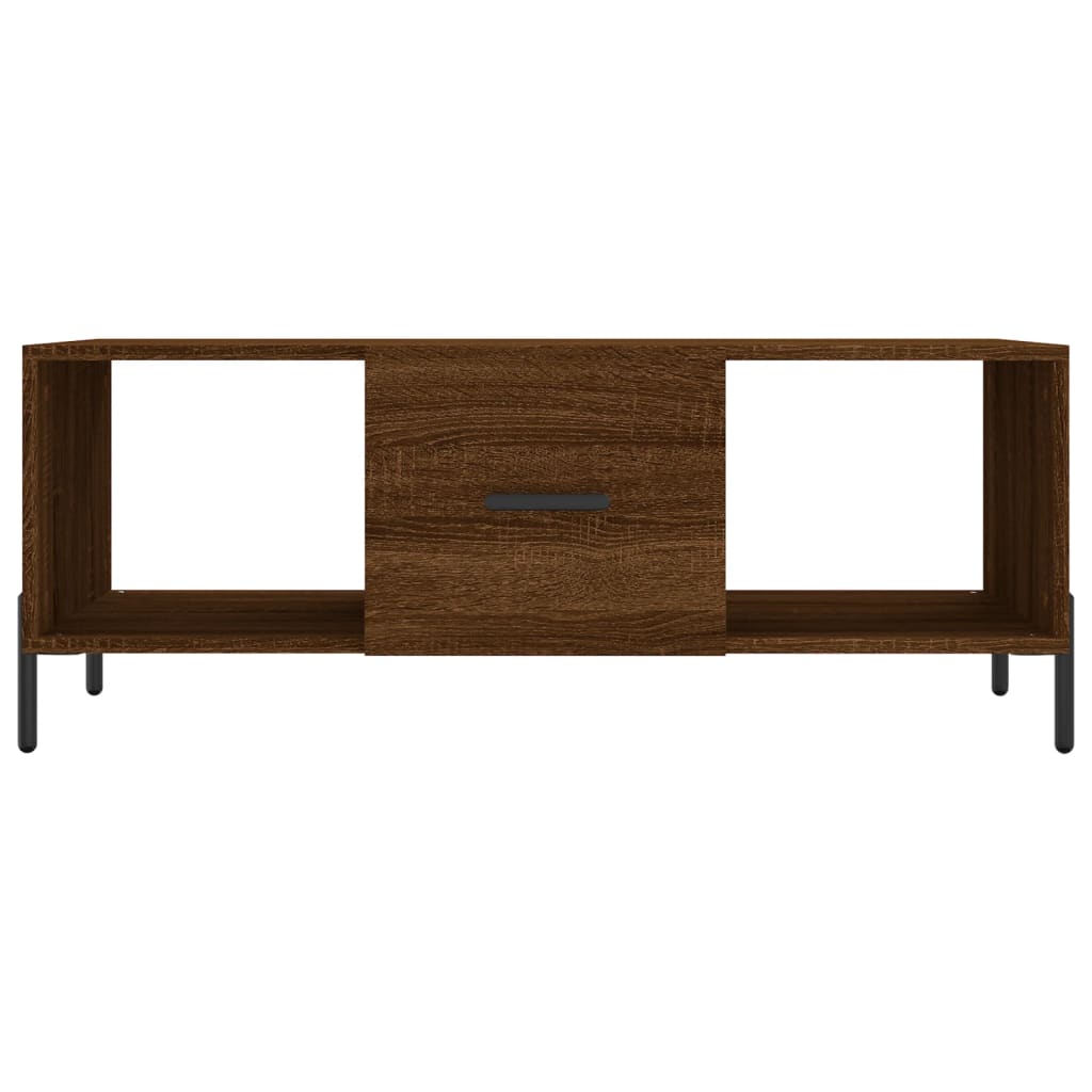 Table basse chêne marron 102x50x40 cm bois d’ingénierie - Tables basses