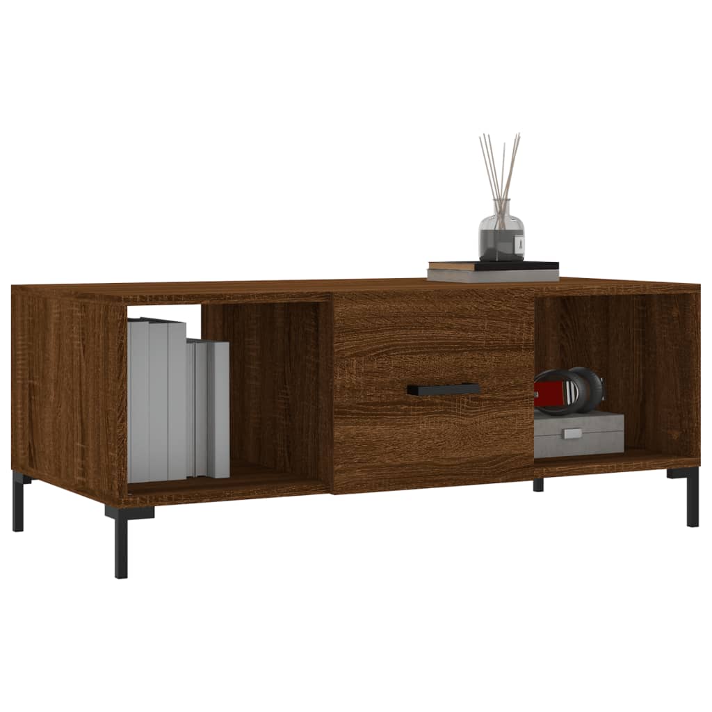 Table basse chêne marron 102x50x40 cm bois d’ingénierie - Tables basses