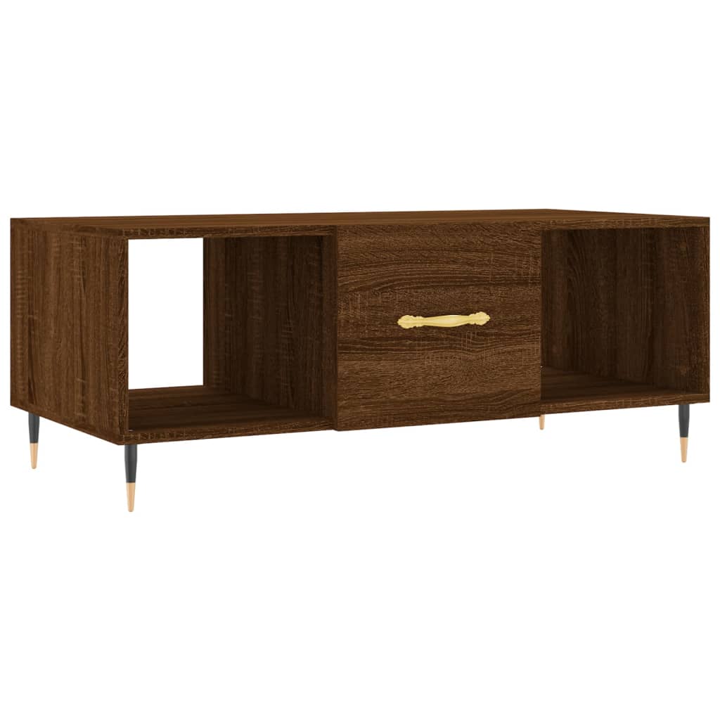 Table basse chêne marron 102x50x40 cm bois d’ingénierie - Tables basses