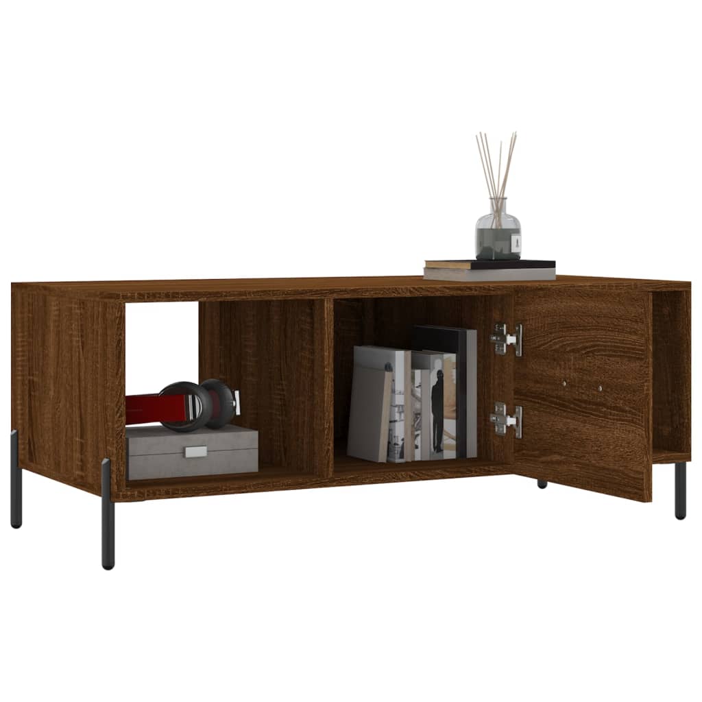 Table basse chêne marron 102x50x40 cm bois d’ingénierie - Tables basses