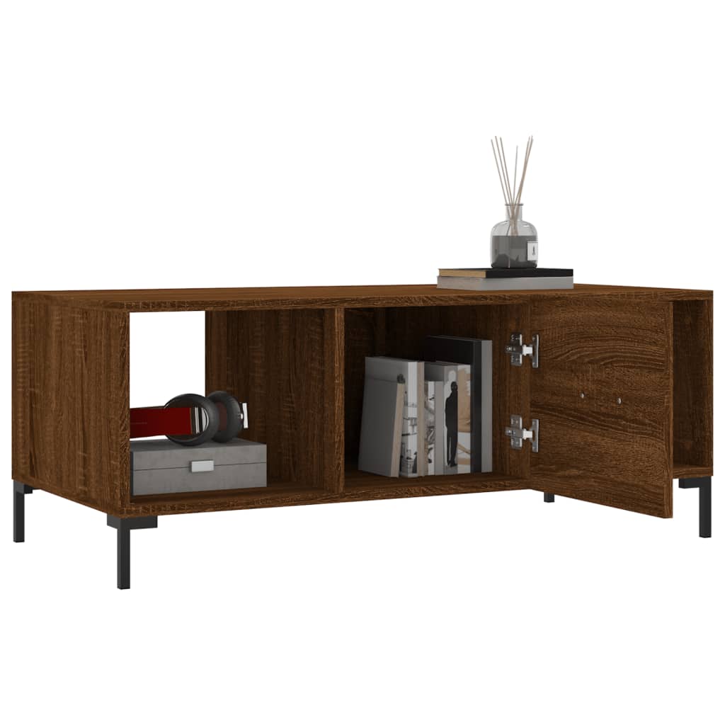 Table basse chêne marron 102x50x40 cm bois d’ingénierie - Tables basses