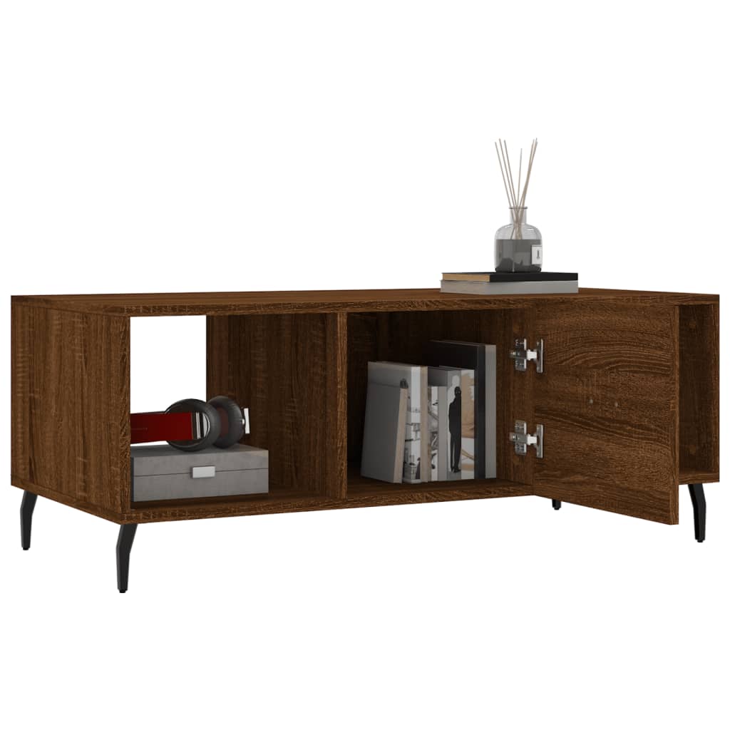 Table basse chêne marron 102x50x40 cm bois d’ingénierie - Tables basses