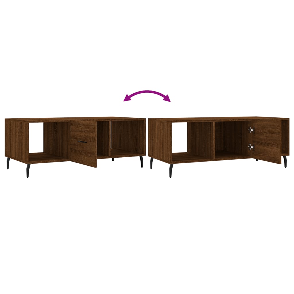 Table basse chêne marron 102x50x40 cm bois d’ingénierie - Tables basses