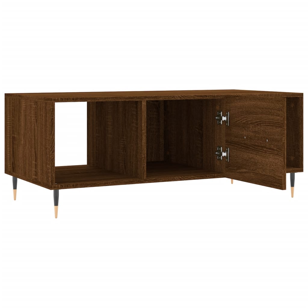 Table basse chêne marron 102x50x40 cm bois d’ingénierie - Tables basses