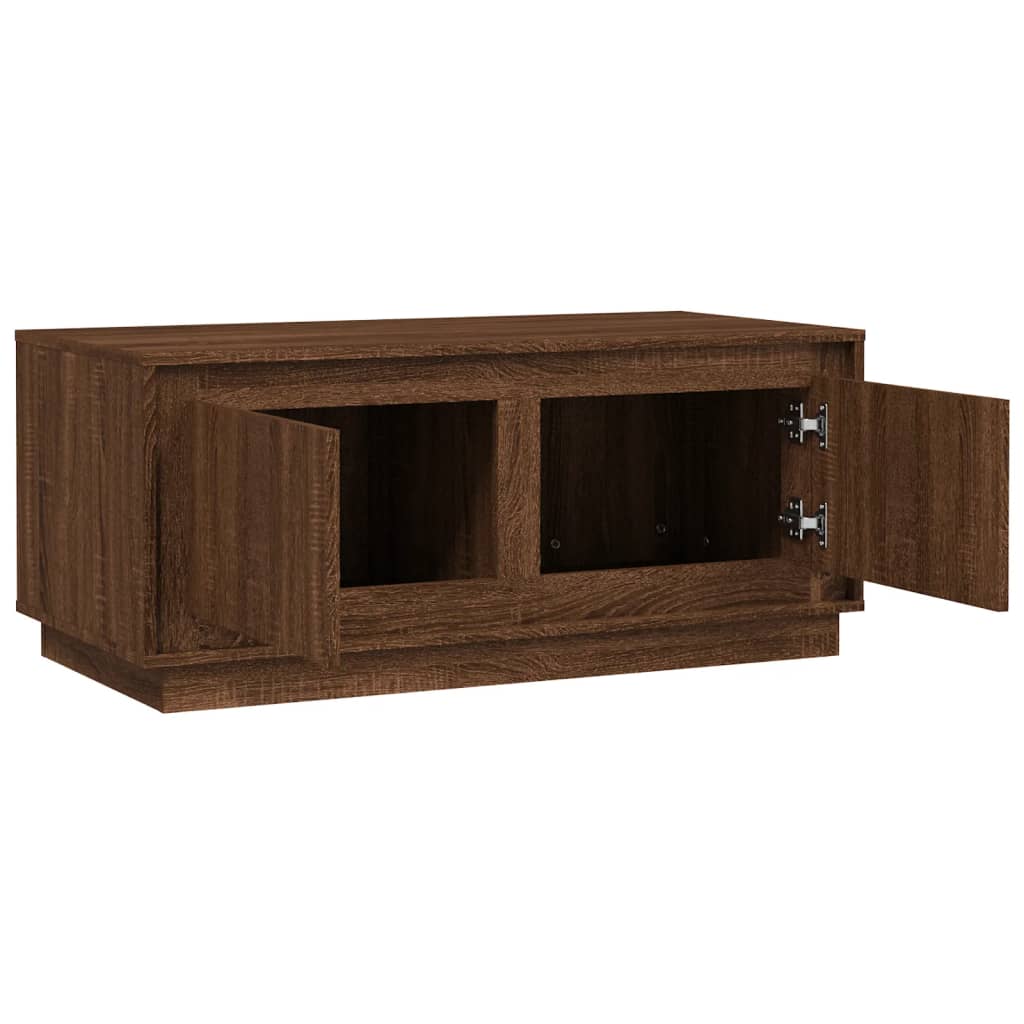 Table basse chêne marron 102x50x44 cm bois d’ingénierie - Tables basses