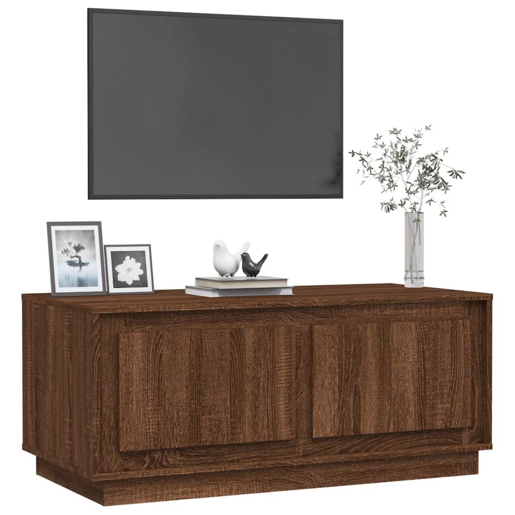 Table basse chêne marron 102x50x44 cm bois d’ingénierie - Tables basses