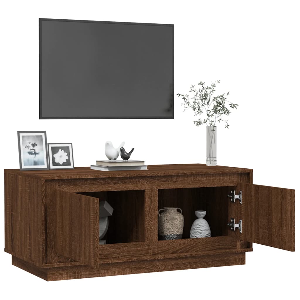Table basse chêne marron 102x50x44 cm bois d’ingénierie - Tables basses