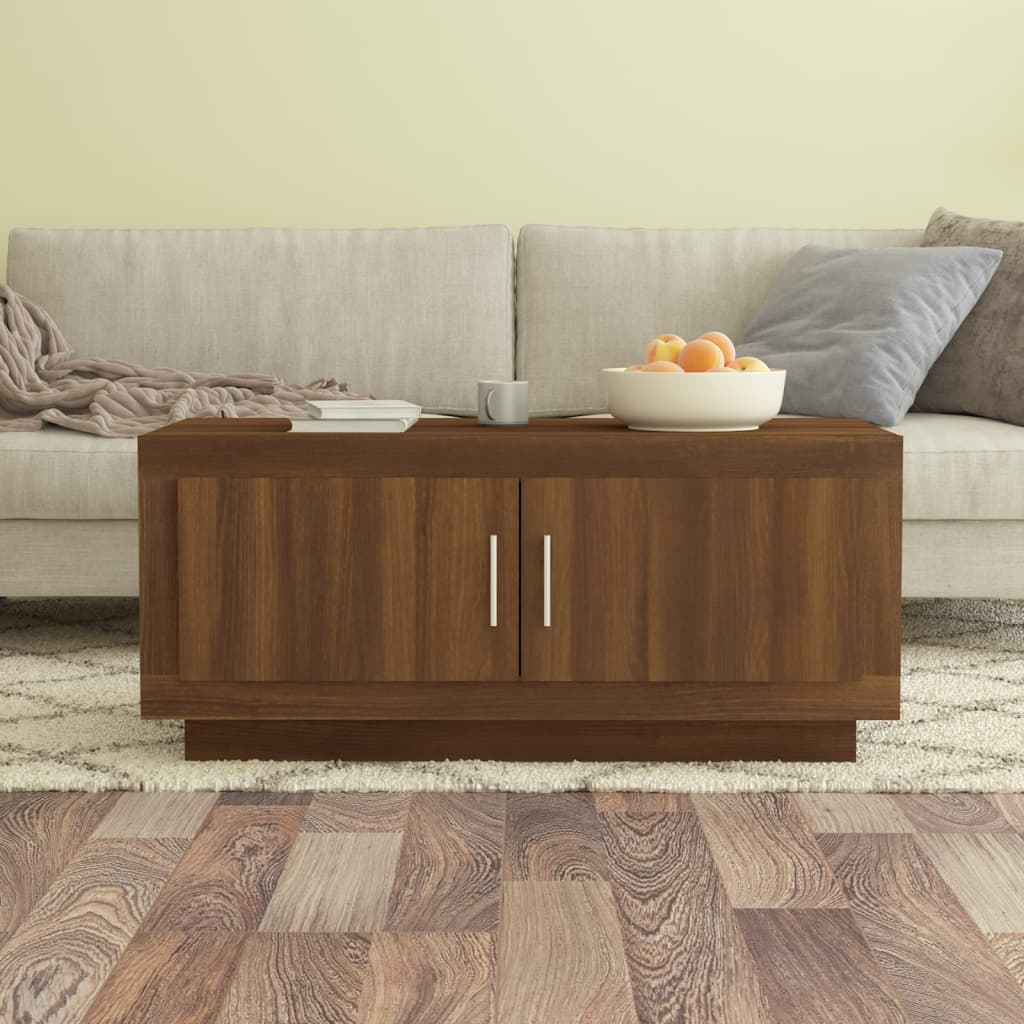 Table basse Chêne marron 102x50x45 cm Bois d’ingénierie - Tables basses