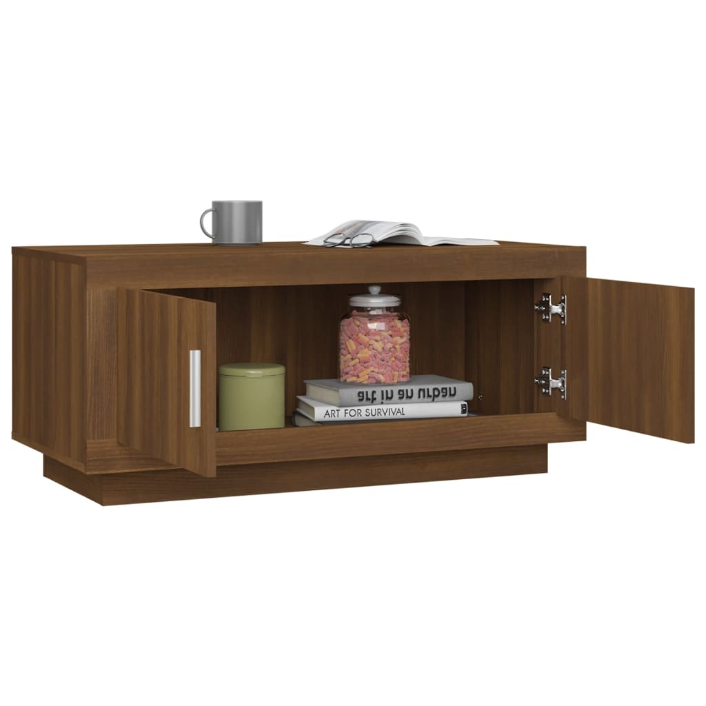 Table basse Chêne marron 102x50x45 cm Bois d’ingénierie - Tables basses