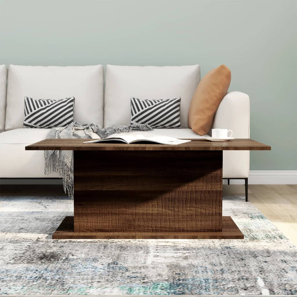 Table basse chêne marron 102x55,5x40 cm bois d’ingénierie - Tables basses