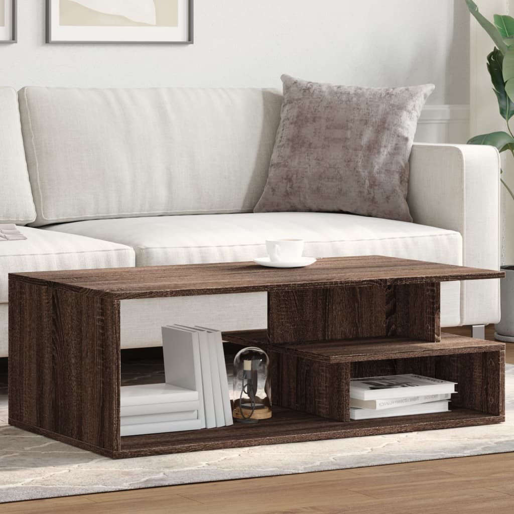 Table basse chêne marron 102x55x35 cm bois d’ingénierie - Tables basses