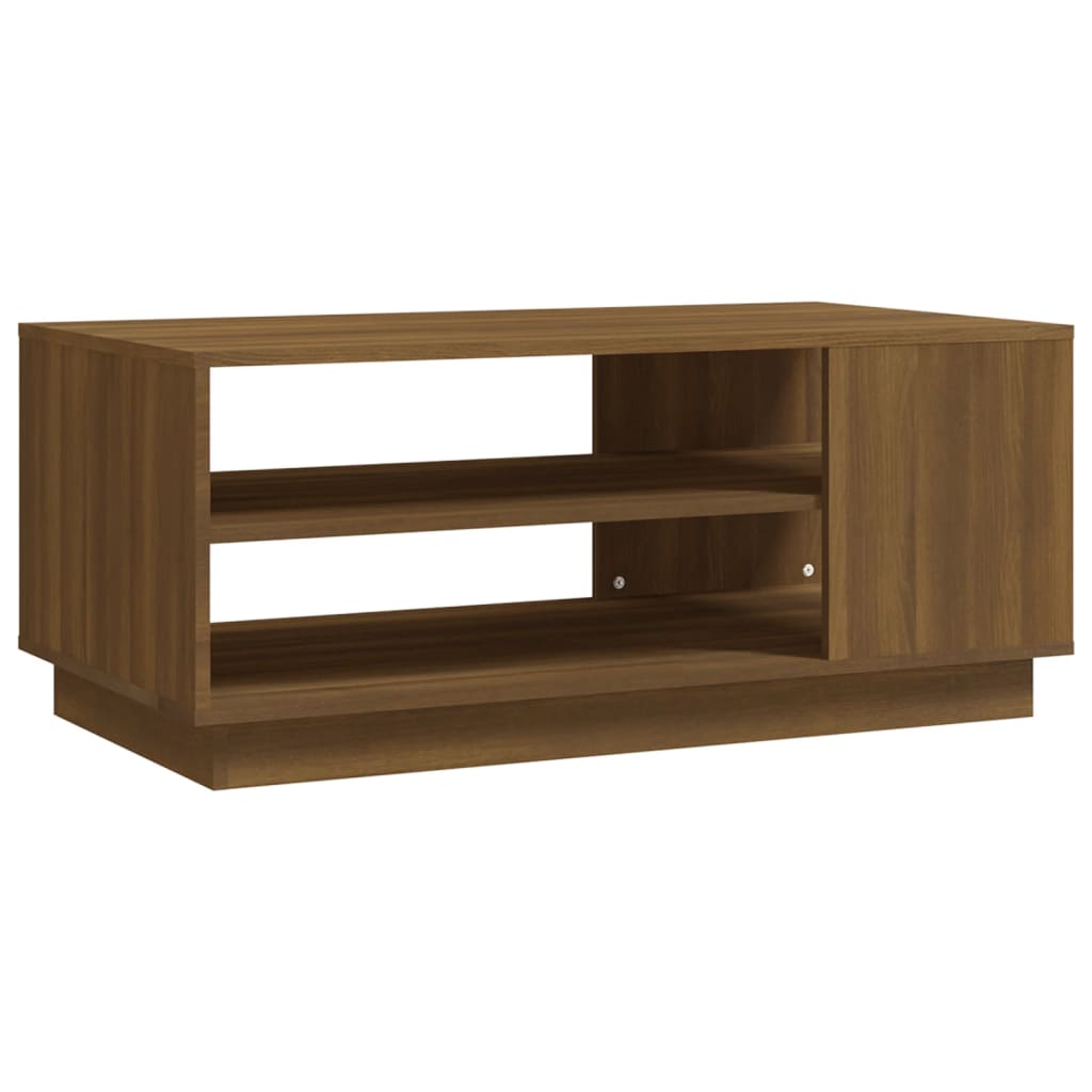 Table basse chêne marron 102x55x43 cm bois d’ingénierie - Tables basses