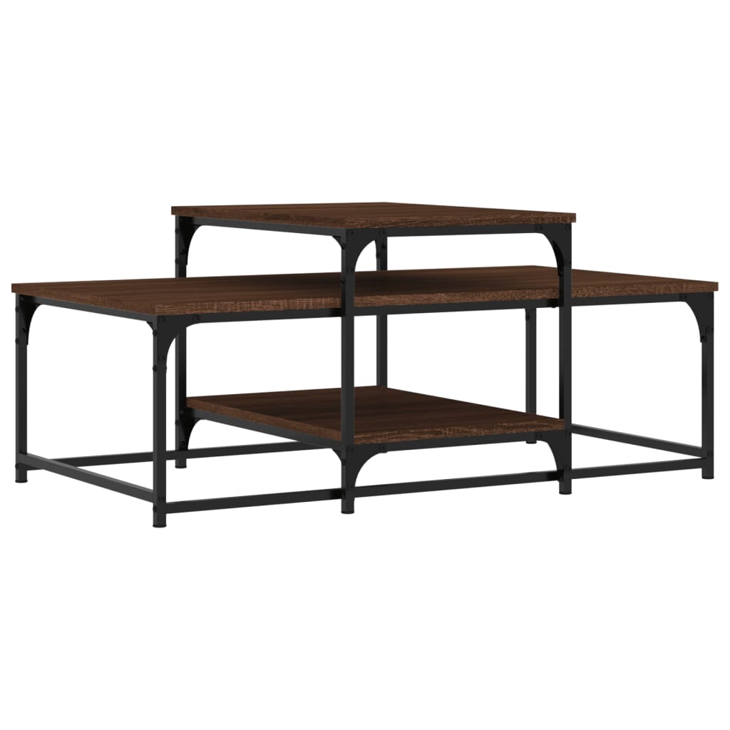 Table basse chêne marron 102x60x45 cm bois d’ingénierie - Tables basses