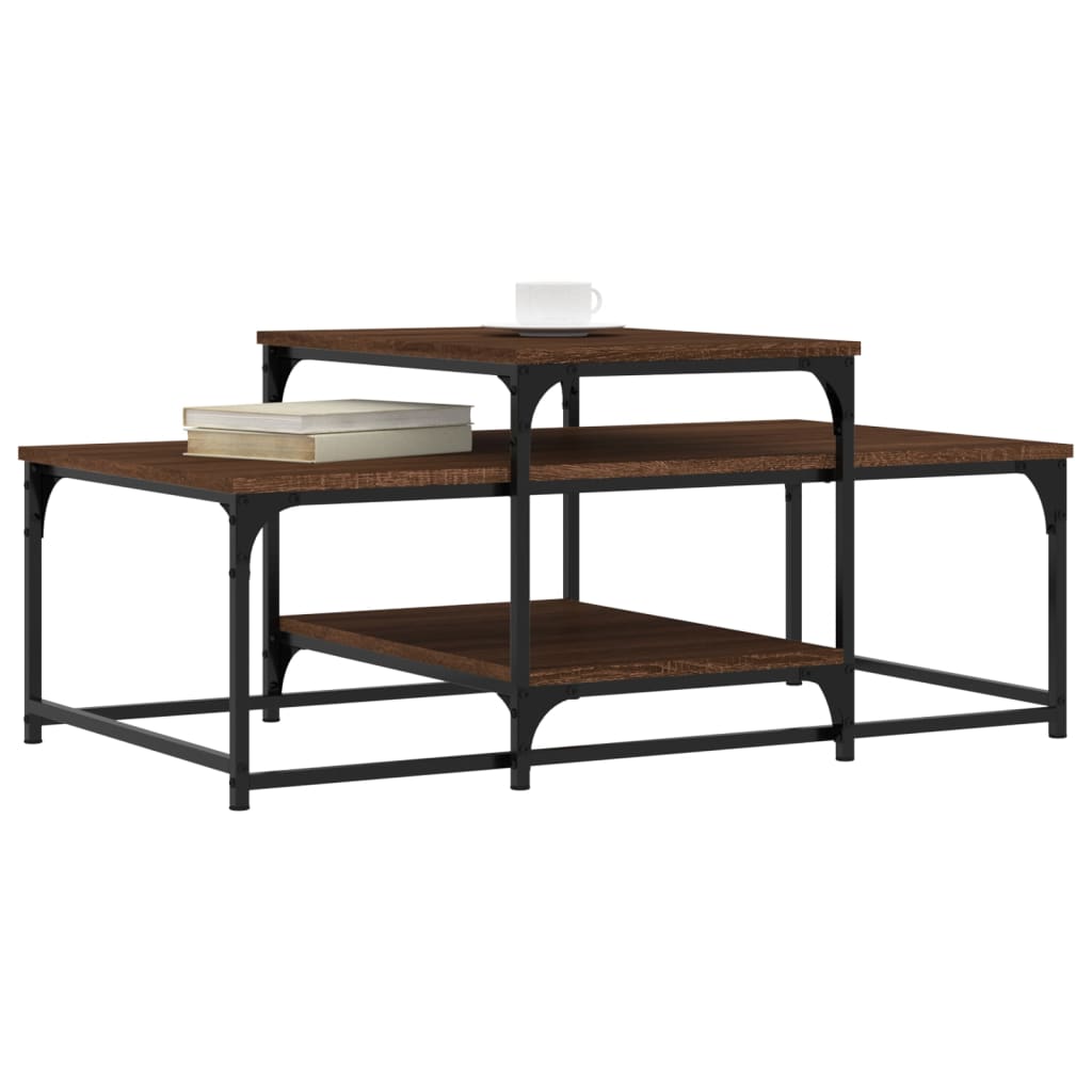 Table basse chêne marron 102x60x45 cm bois d’ingénierie - Tables basses