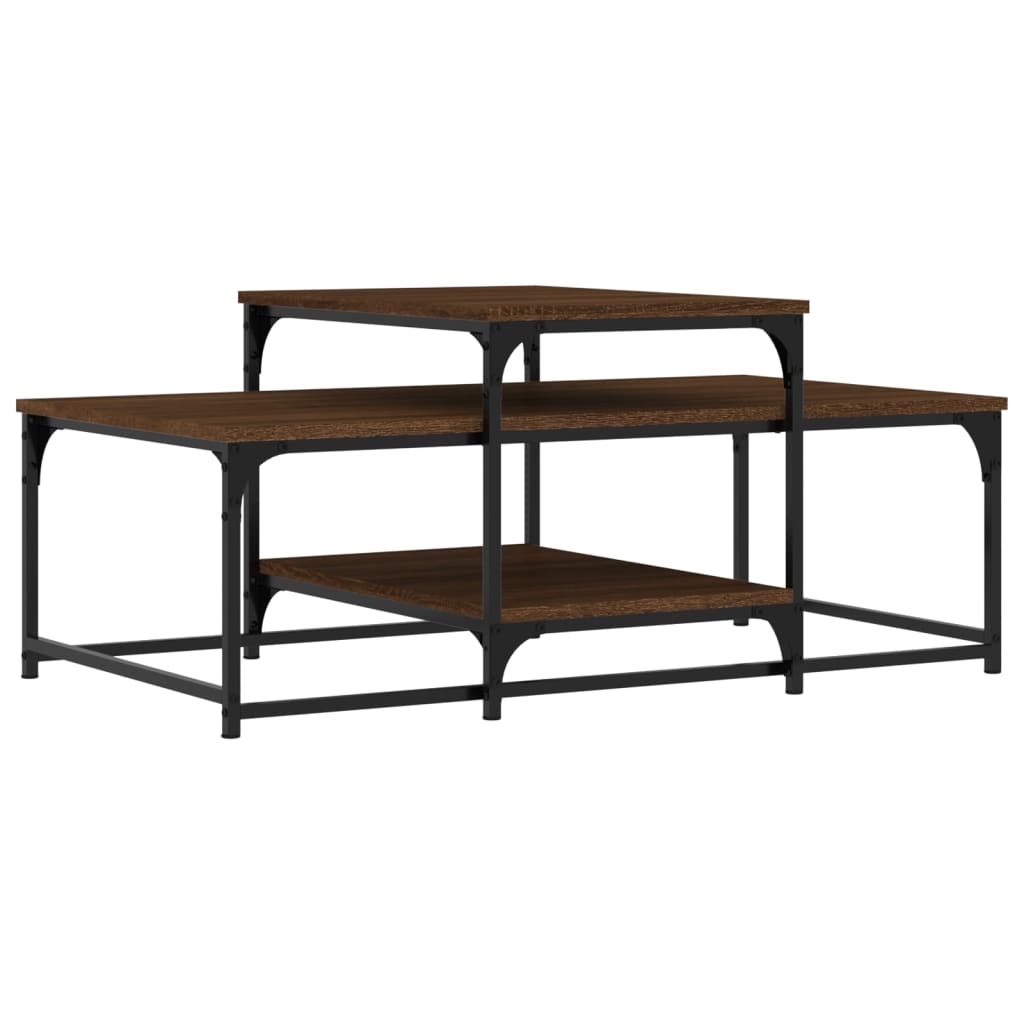 Table basse chêne marron 102x60x45 cm bois d’ingénierie - Tables basses