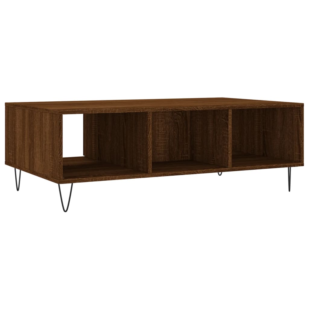 Table basse chêne marron 104x60x35 cm bois d’ingénierie - Tables basses
