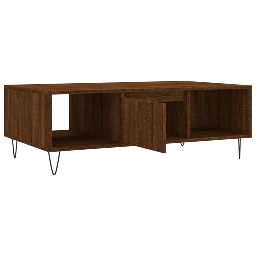 Table basse chêne marron 104x60x35 cm bois d’ingénierie - Tables basses