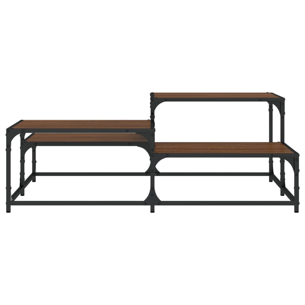 Table basse chêne marron 107x107x40 cm bois d’ingénierie - Tables basses