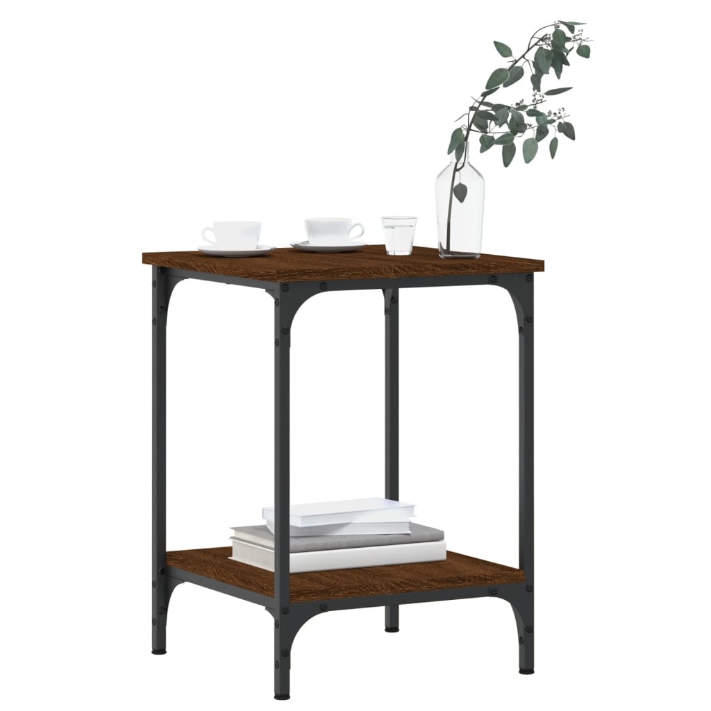 Table basse chêne marron 40x40x55 cm bois d’ingénierie - Tables basses