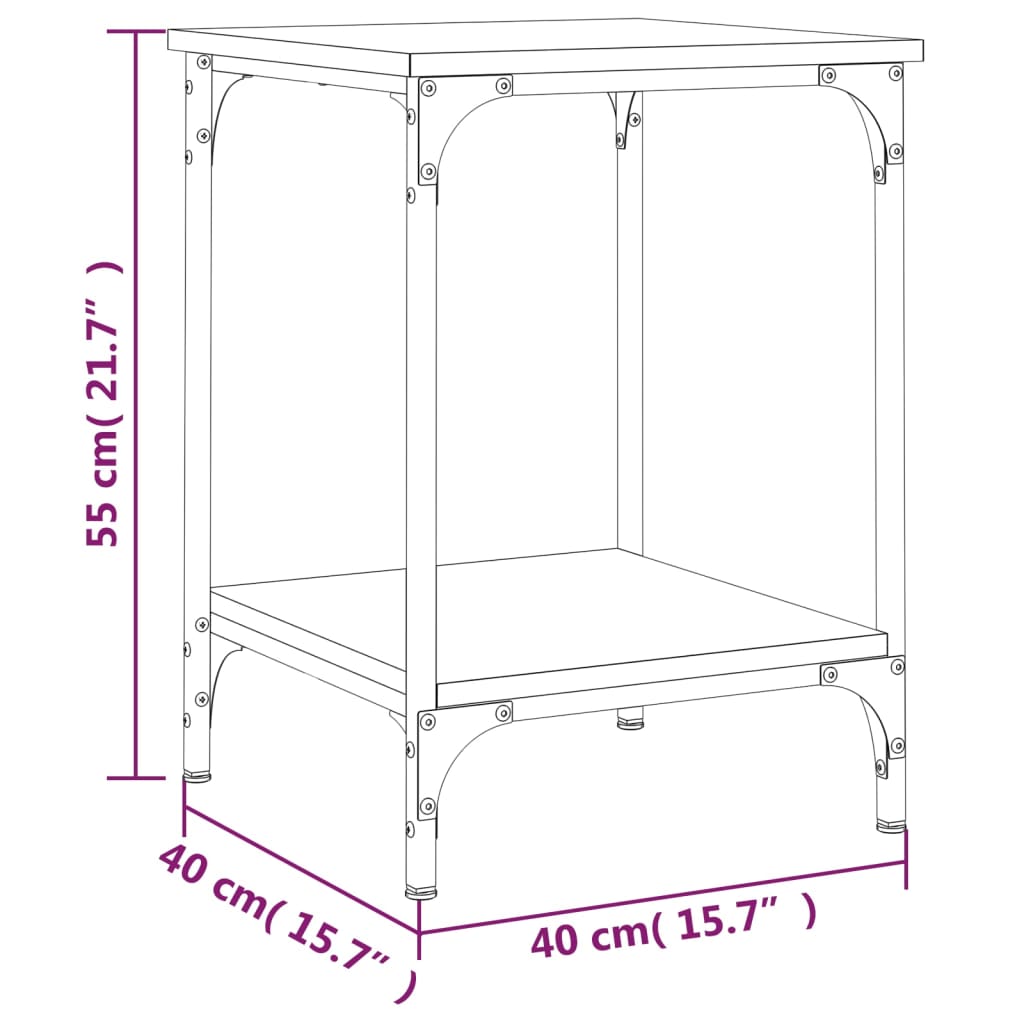 Table basse chêne marron 40x40x55 cm bois d’ingénierie - Tables basses