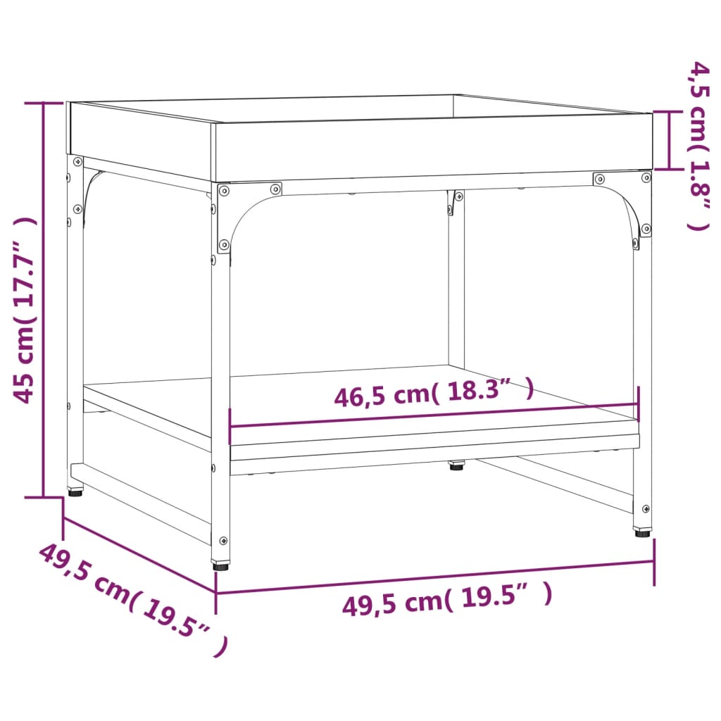 Table basse chêne marron 49,5x49,5x45 cm bois d’ingénierie - Tables basses