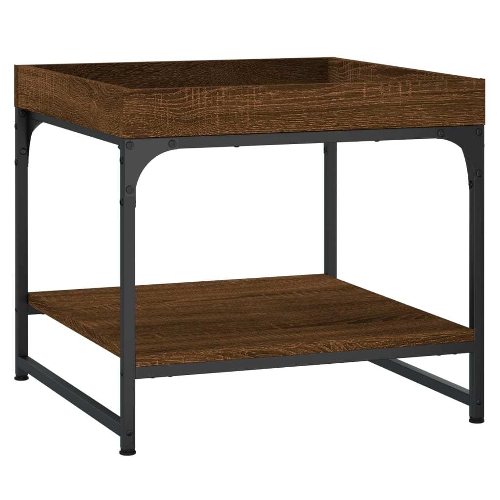 Table basse chêne marron 49,5x49,5x45 cm bois d’ingénierie - Tables basses