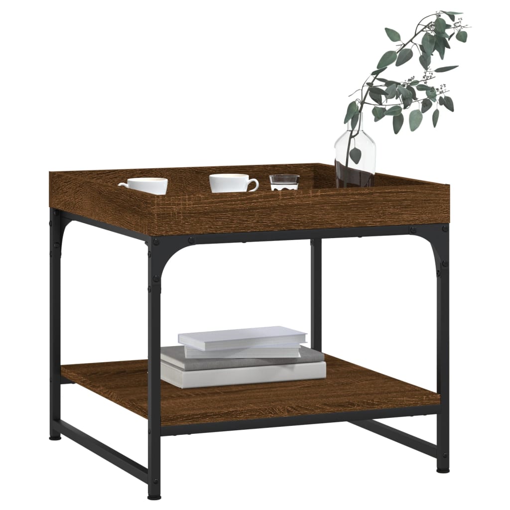 Table basse chêne marron 49,5x49,5x45 cm bois d’ingénierie - Tables basses