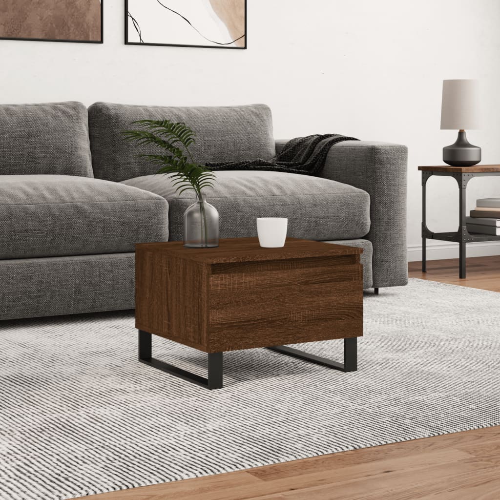 Table basse chêne marron 50x46x35 cm bois d’ingénierie - Tables basses