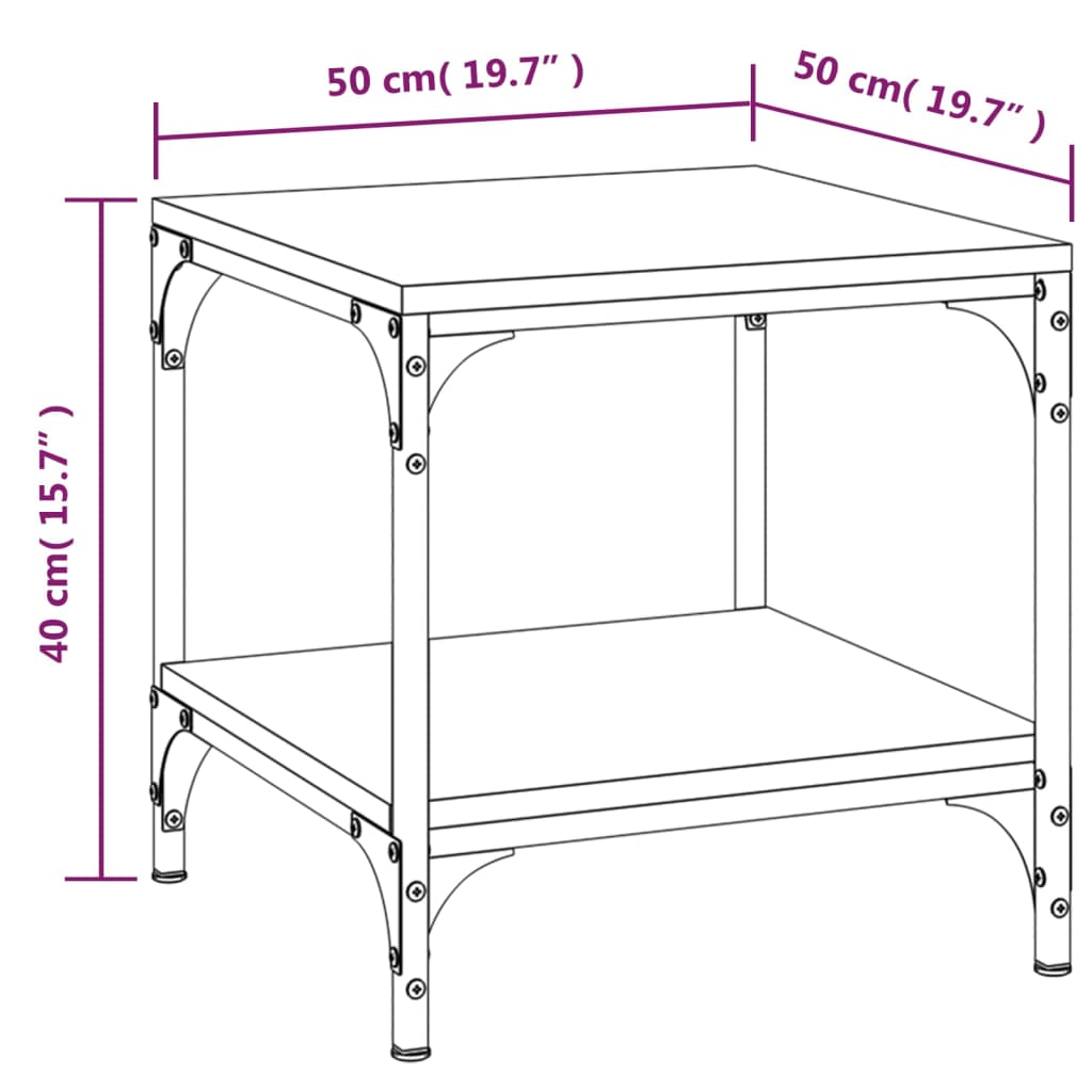 Table basse Chêne marron 50x50x40 cm Bois d’ingénierie - Tables basses