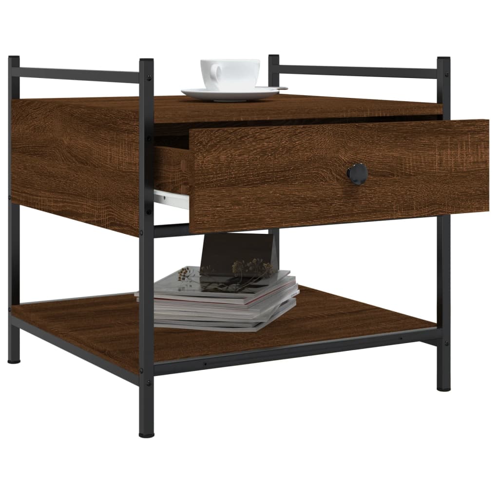 Table basse chêne marron 50x50x50 cm bois d’ingénierie - Tables basses