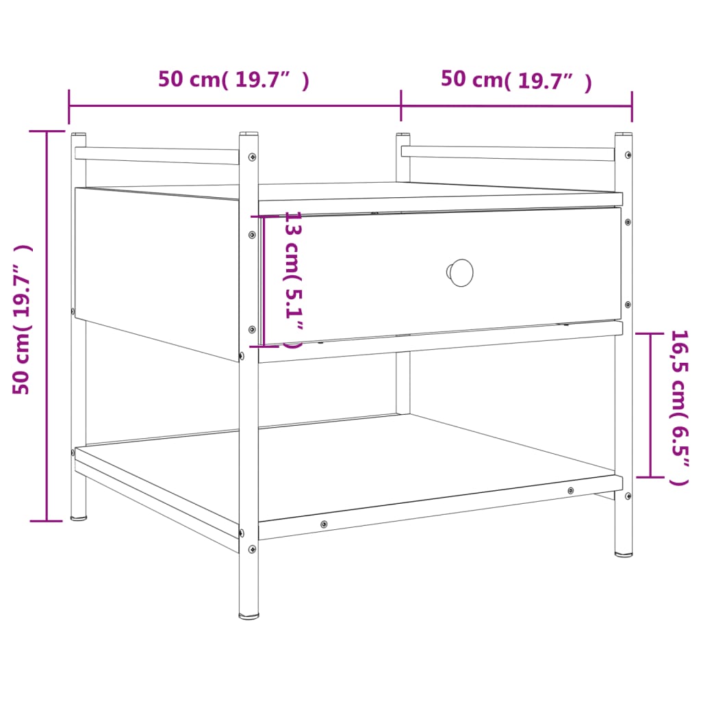 Table basse chêne marron 50x50x50 cm bois d’ingénierie - Tables basses