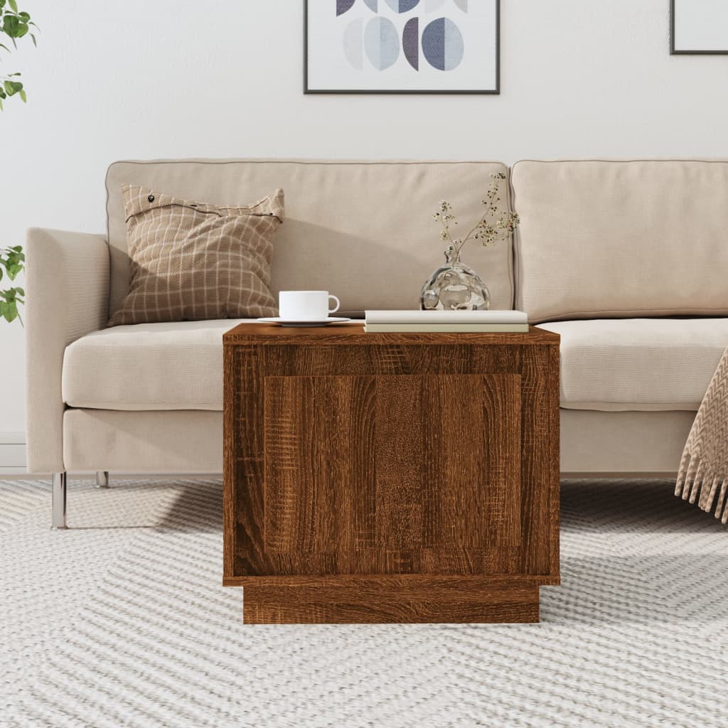 Table basse chêne marron 51x50x44 cm bois d’ingénierie - Tables basses