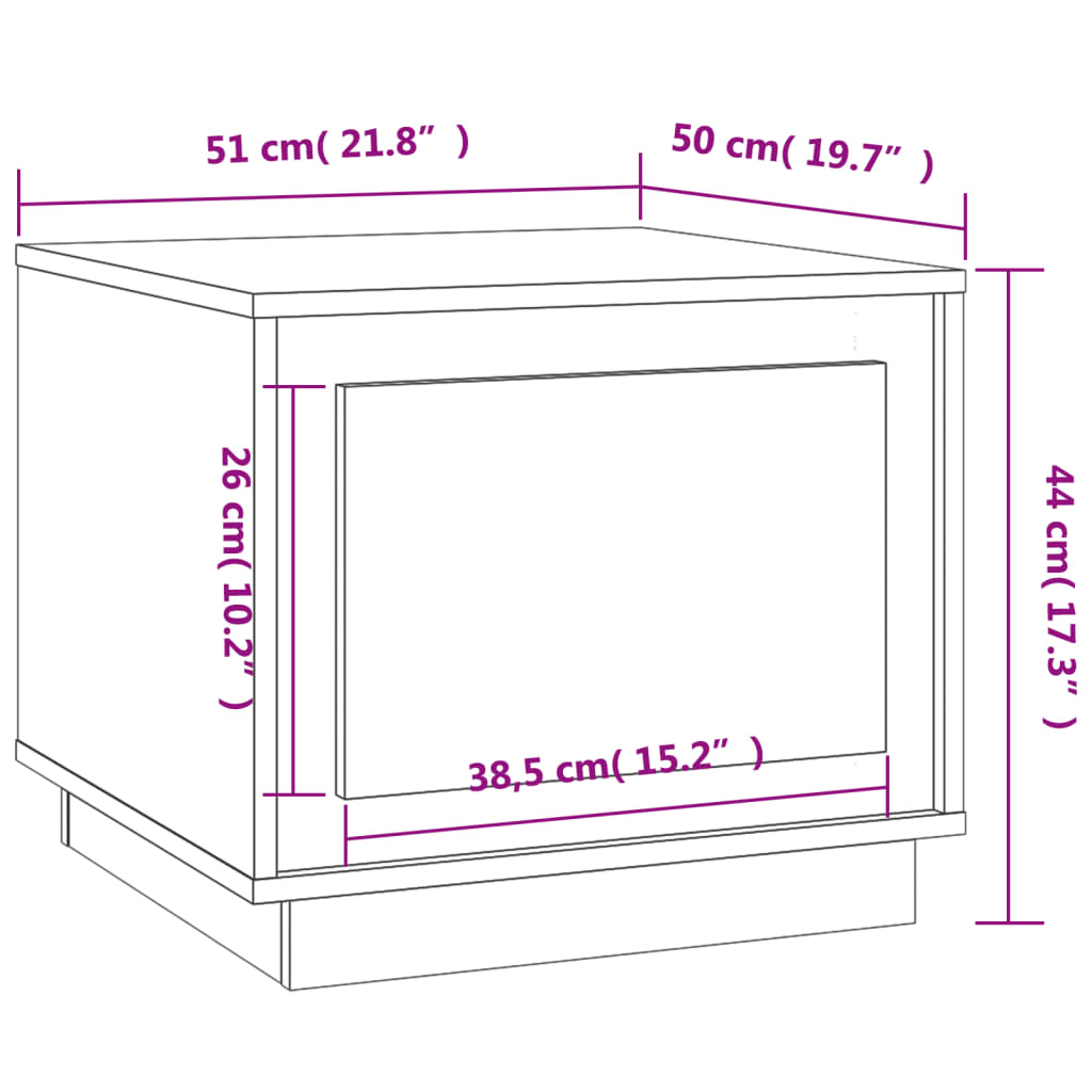 Table basse chêne marron 51x50x44 cm bois d’ingénierie - Tables basses